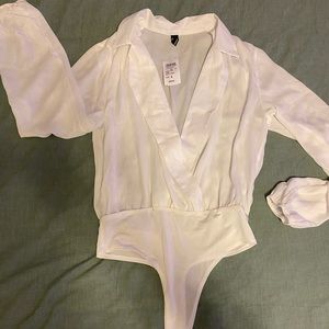 White bodysuit blouse
